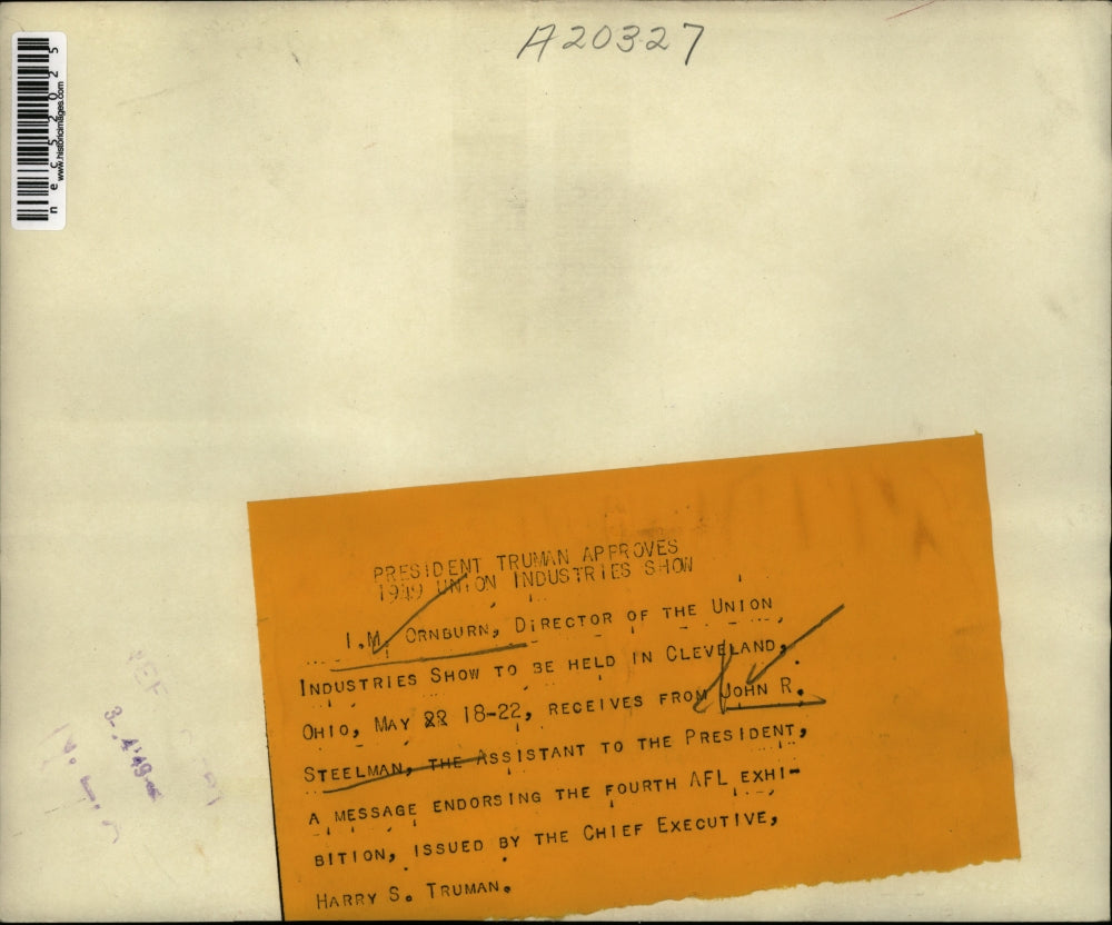 1949 Press Photo Assistant to the President John Steelman with the Director of the Union Industries,