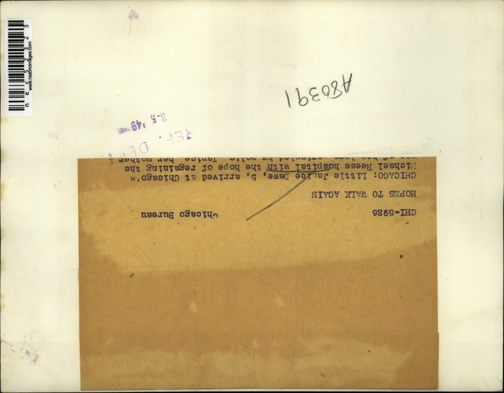 1949 Press Photo Janice Dawe Michael Reese Hospital In Chicago