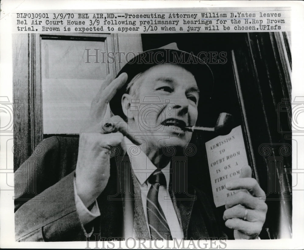 1970 Press Photo Prosecuting Attorney William B Yates Bel Air Courthouse