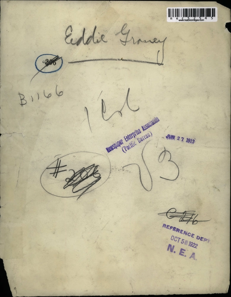 1922 Press Photo Eddie Grossey