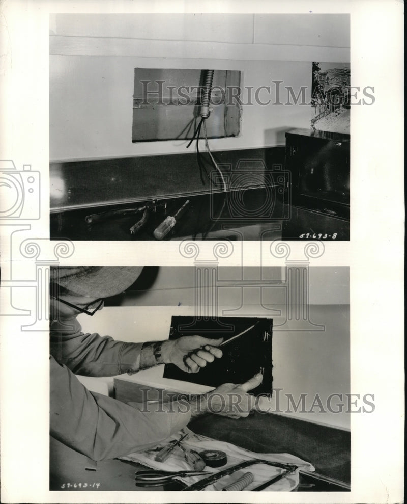 Load image into Gallery viewer, 1957 Press Photo Westinghouse Delivers Four 115-Volt Lines From 230-Volt Source
