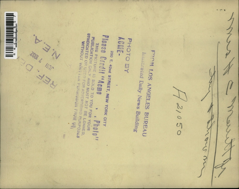 1932 Press Photo Mrs. H. C Merritt, Jr. in Hospital Bed