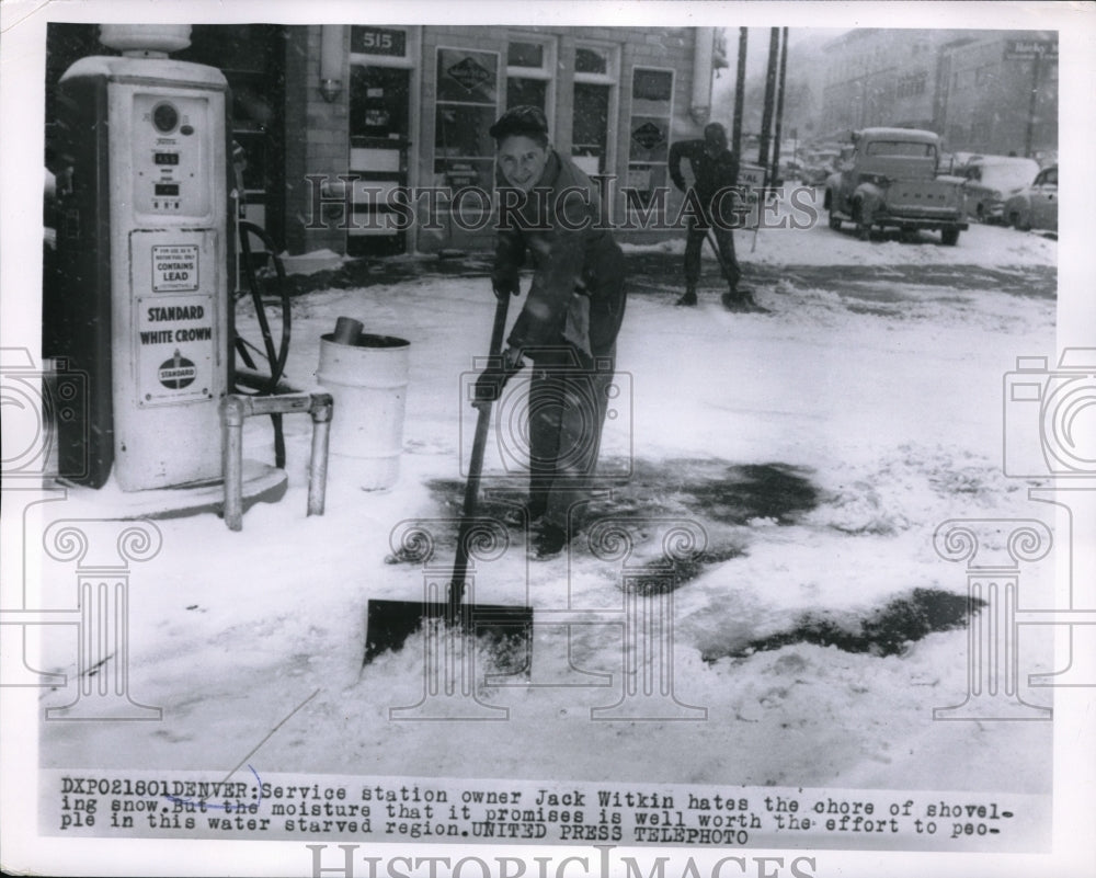 1955 Press Photo Denver Jack Witkin snow
