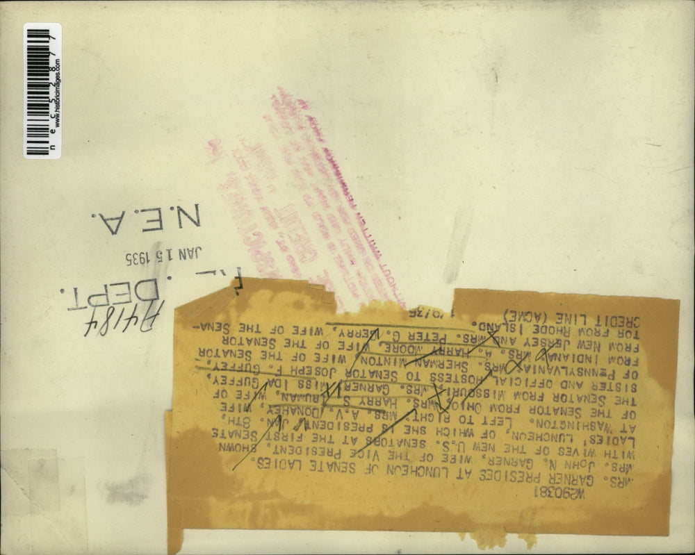 1935 Press Photo Mrs. John Garner Wife Of VP With Senate Wives At Ladies Lunch