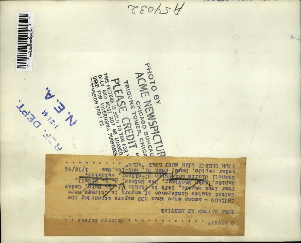 1944 Press Photo Iowa Mayors Meet At US Conference Of Mayors in Chicago