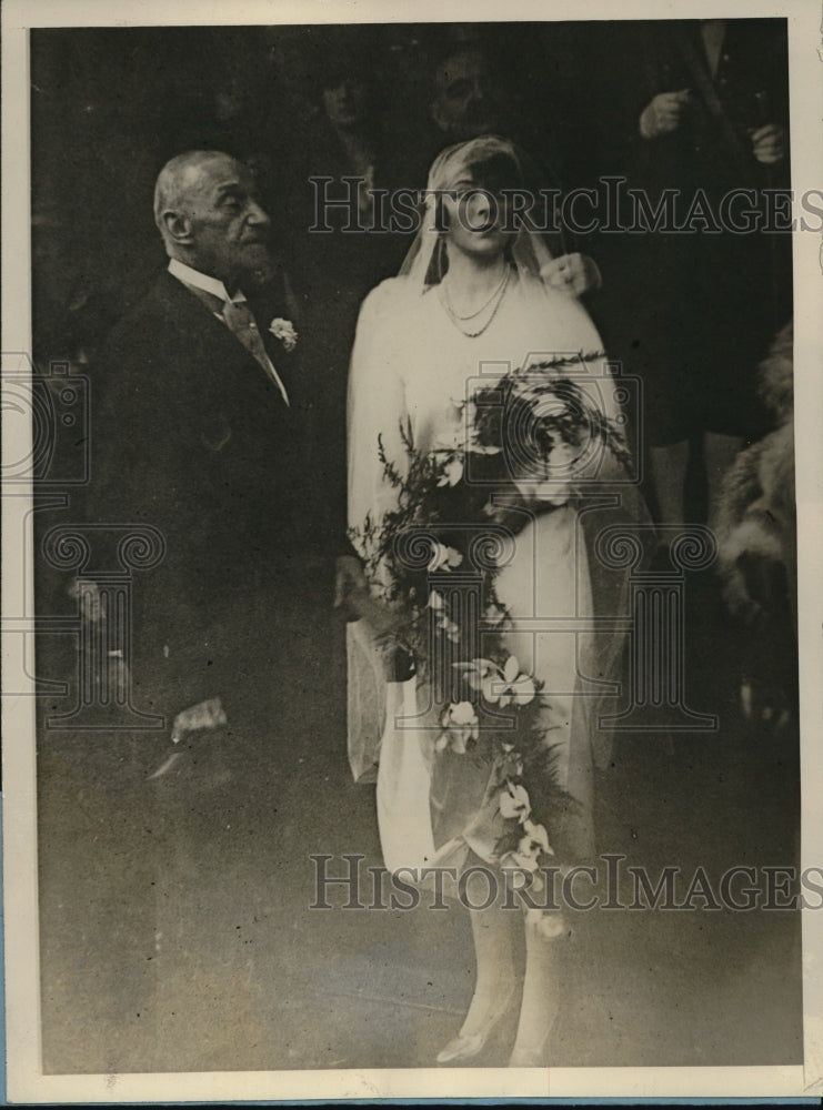 1928 Press Photo Dr George Dixon and young Bride Marie Therese Fehner