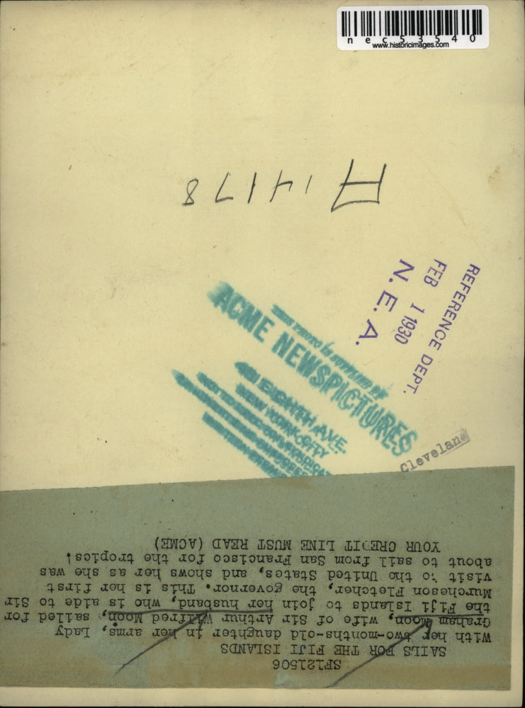 1930 Press Photo Lady Graham Moon sails to her husband Sir Arthur Wilfred Moon.