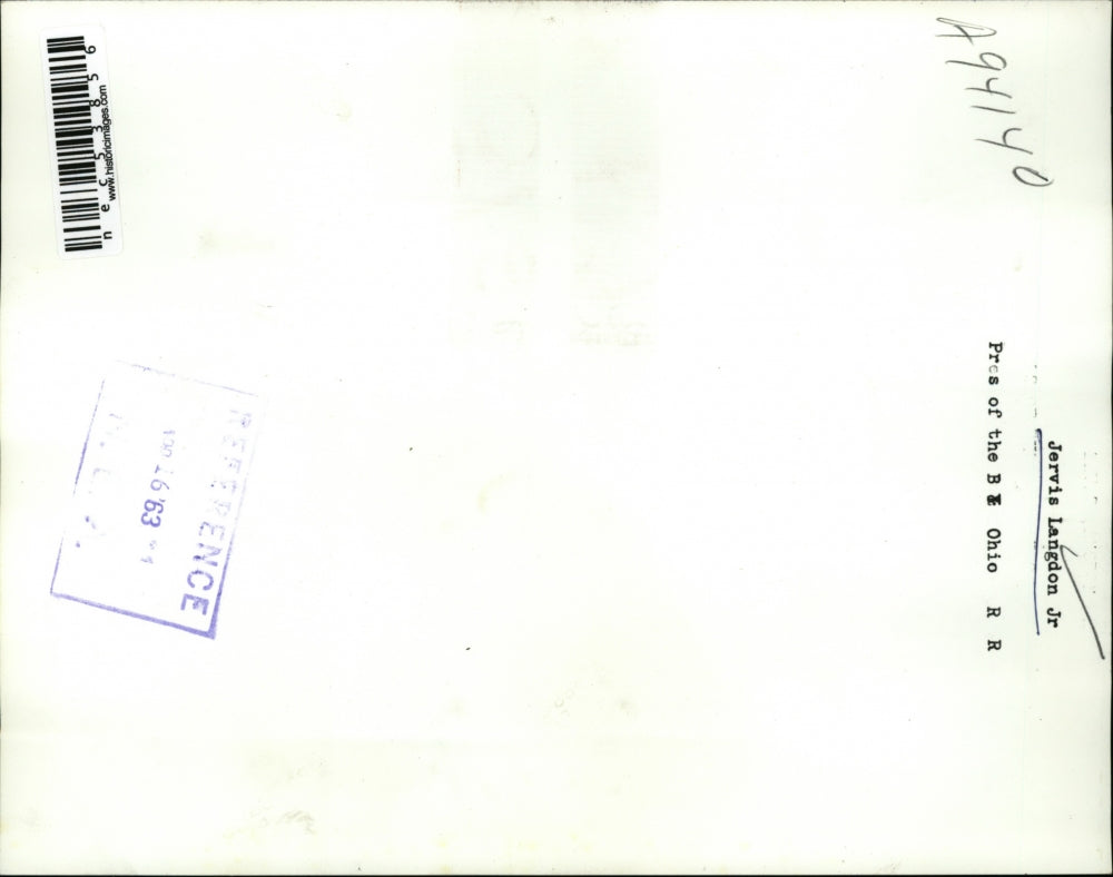 1963 Press Photo Jervis Langson Jr. pres of B& E Ohio RR