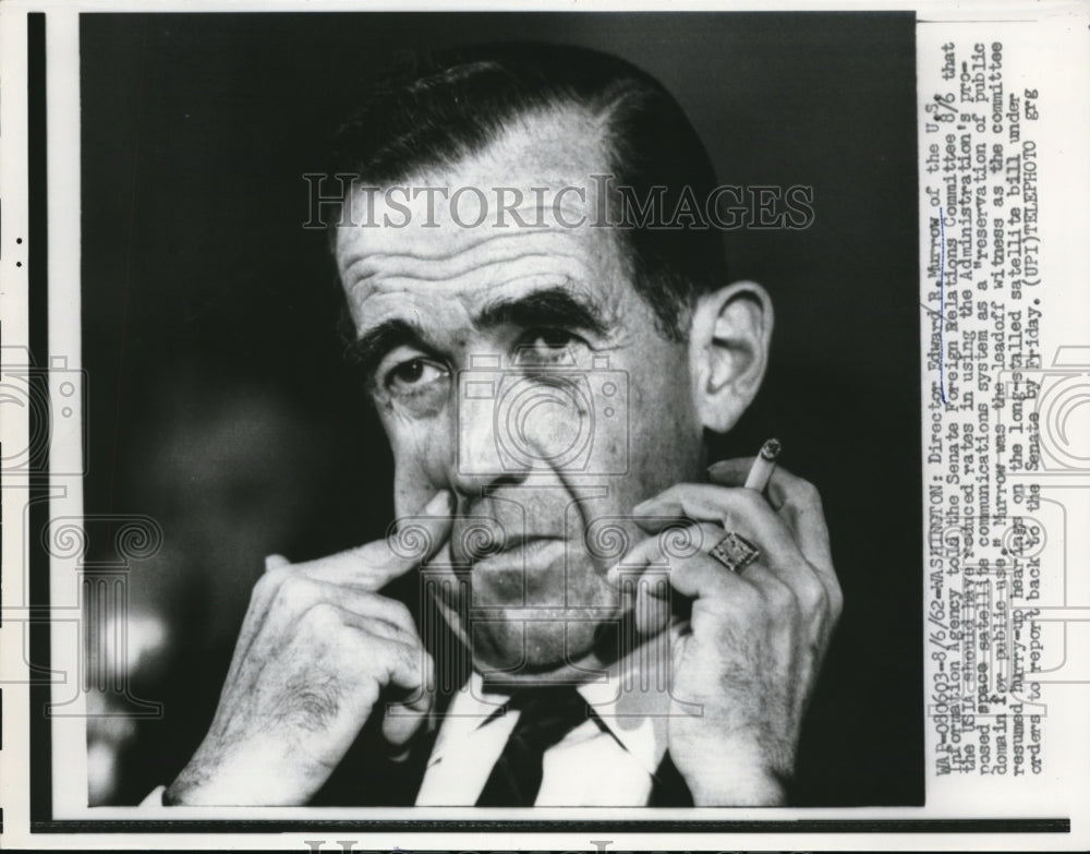 1962 Press Photo D.C. Director Edward Murrow of US Info Service