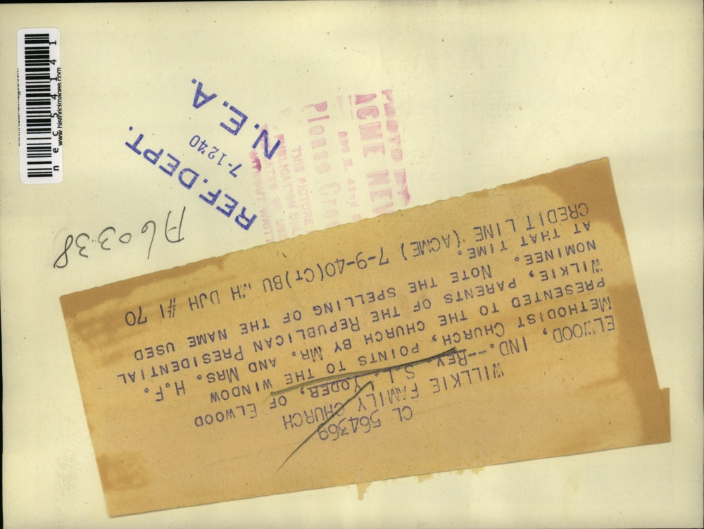 1940 Press Photo Elwood, Ind. Rev S.L. Yoder of Methodist church