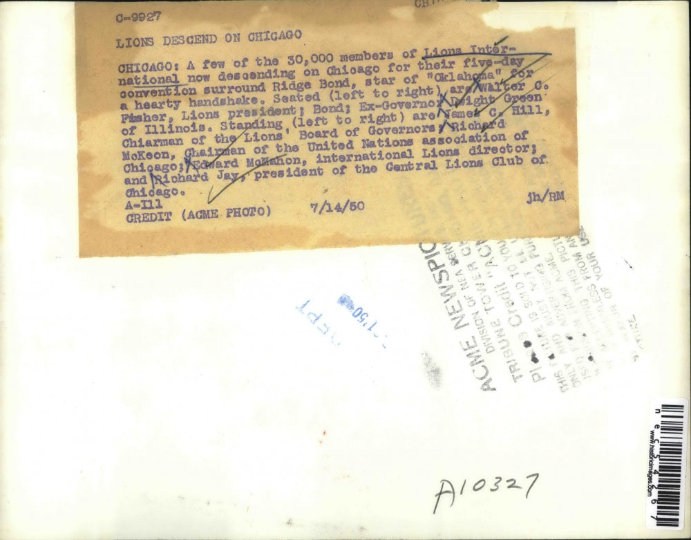 1950 Press Photo Chicago Lions International club meeting