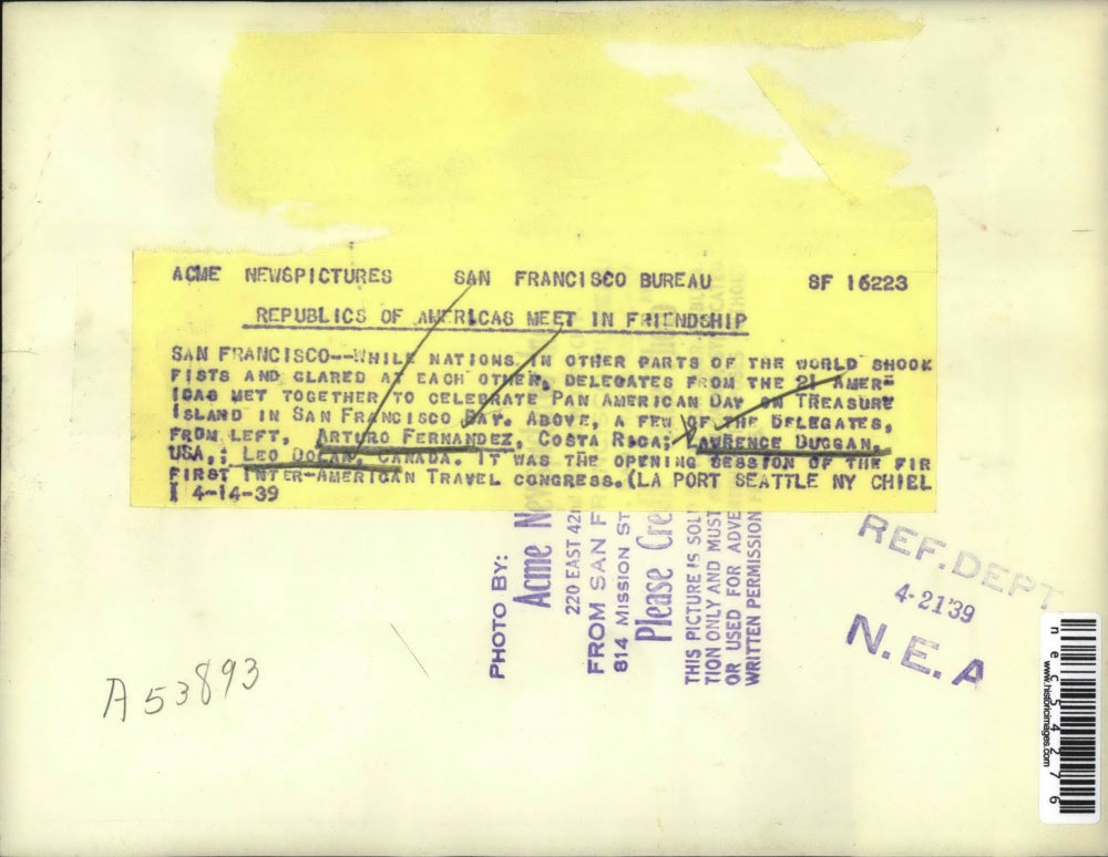 1939 Press Photo Arturo Fernandez, Lawrence Duggan & Leo Dolan at Meet