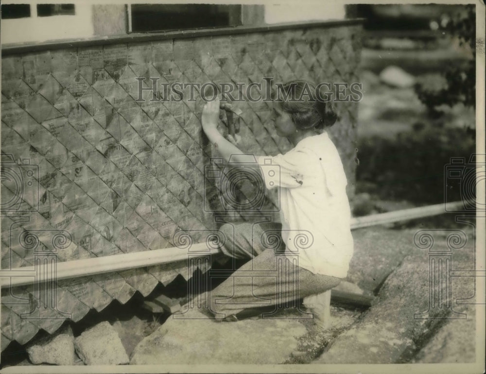 1924 Press Photo Vivian Stenman wire expert newspaper house - nec54303