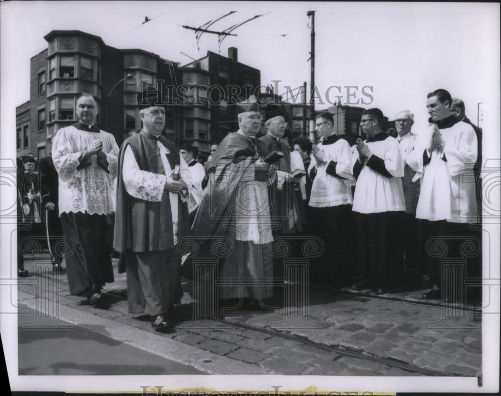 1958 Press Photol Francis Cardinal wSpellman as he leads funeral procession for