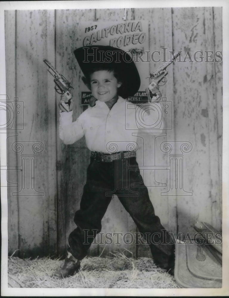 Load image into Gallery viewer, 1957 Press Photo Susan Calaca, California Rodeo - nec54525
