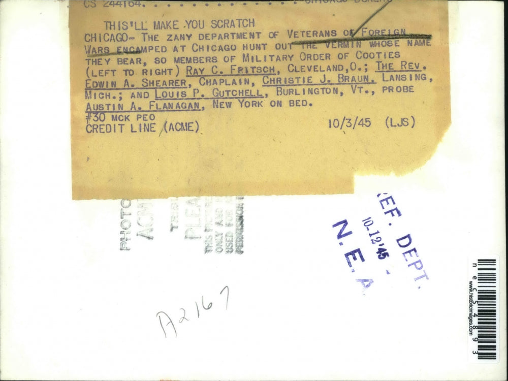 1945 Press Photo Zany Dept of Veterans Of Foreign Wars encamped at Chicago