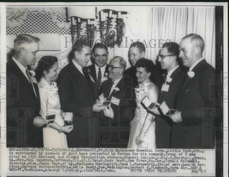 Load image into Gallery viewer, 1956 Press Photo Winners of Gold Keys for National 4-H Alumni Recognition
