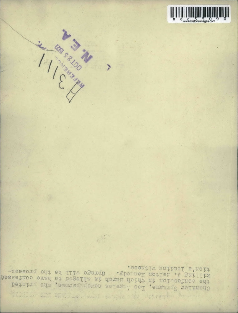 1921 Press Photo Chandler Sprague newspaperman who printed murderer's confession