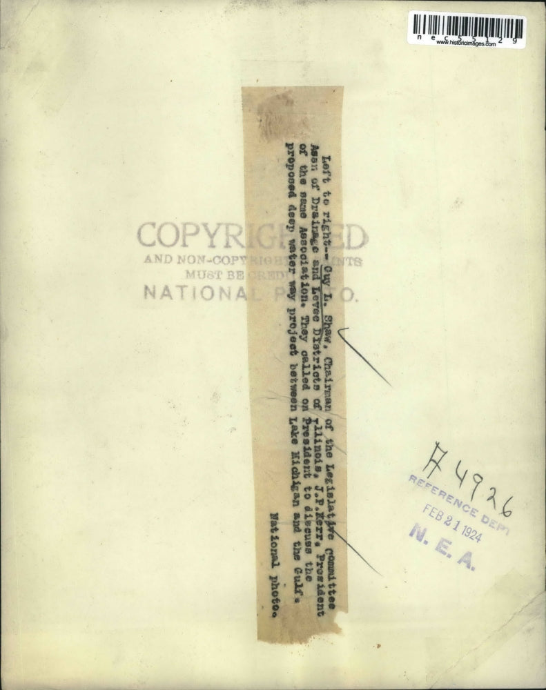 1924 Press Photo Guy Shaw, Chairman of the Legislative Com Assn of Drainage