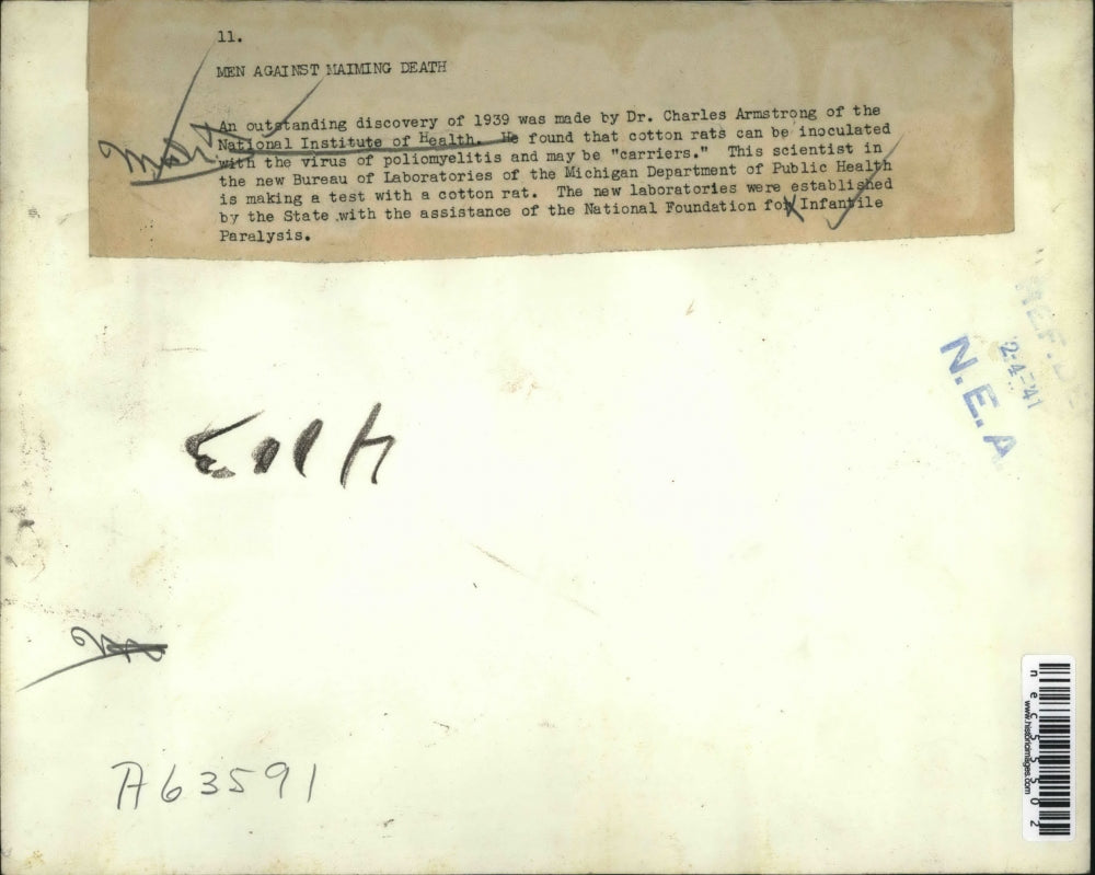 1941 Press Photo Dr Charles Armstrong of the National Institute of Health