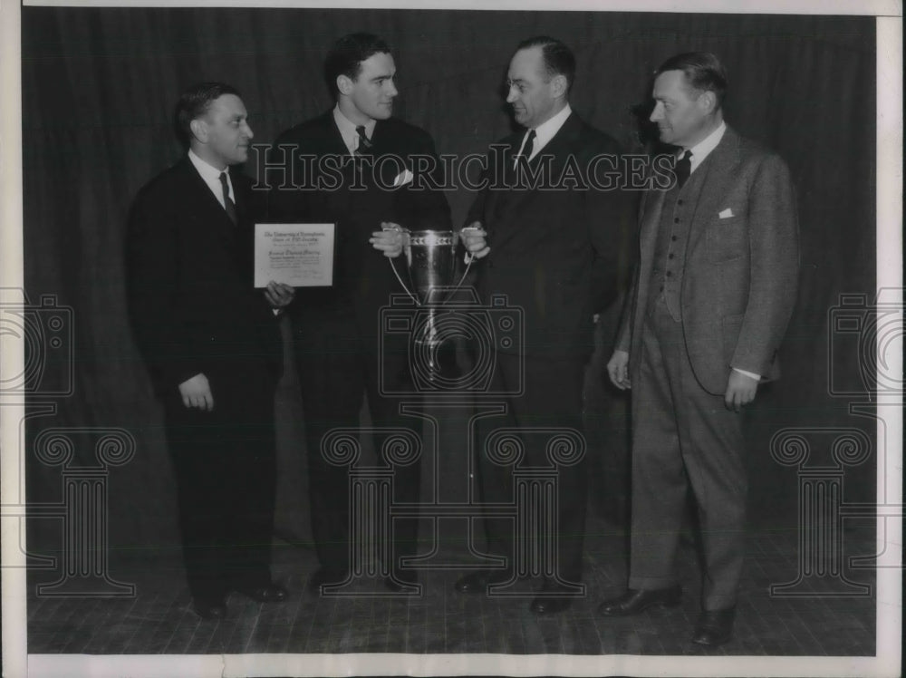 1967 Press Photo Francis Murray football and basketball star receives the ideal