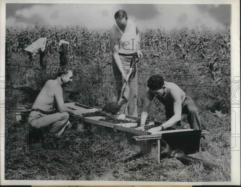 Load image into Gallery viewer, 1944 Press Photo Roy Anderson, C Carr, T Ladd Search for Bullets, Bloomington
