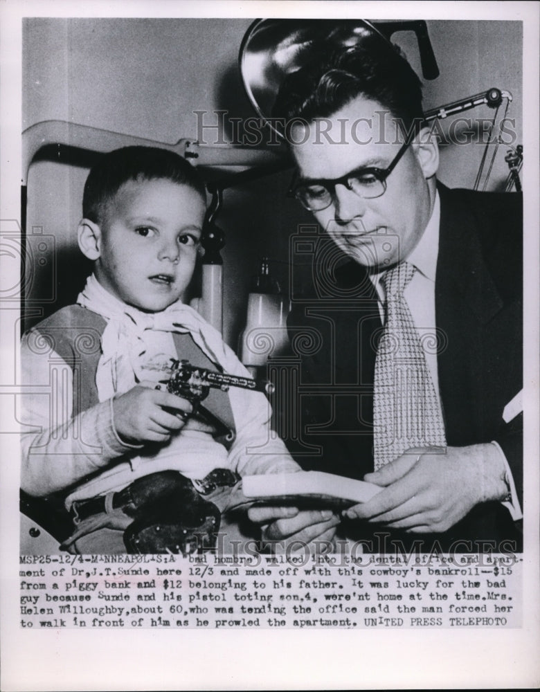 1952 Press Photo Dr. J.T. Sunde and Son
