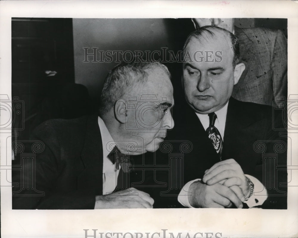 1949 Press Photo Philadelphia Mayor Samuel with Union Leader Michael Quill