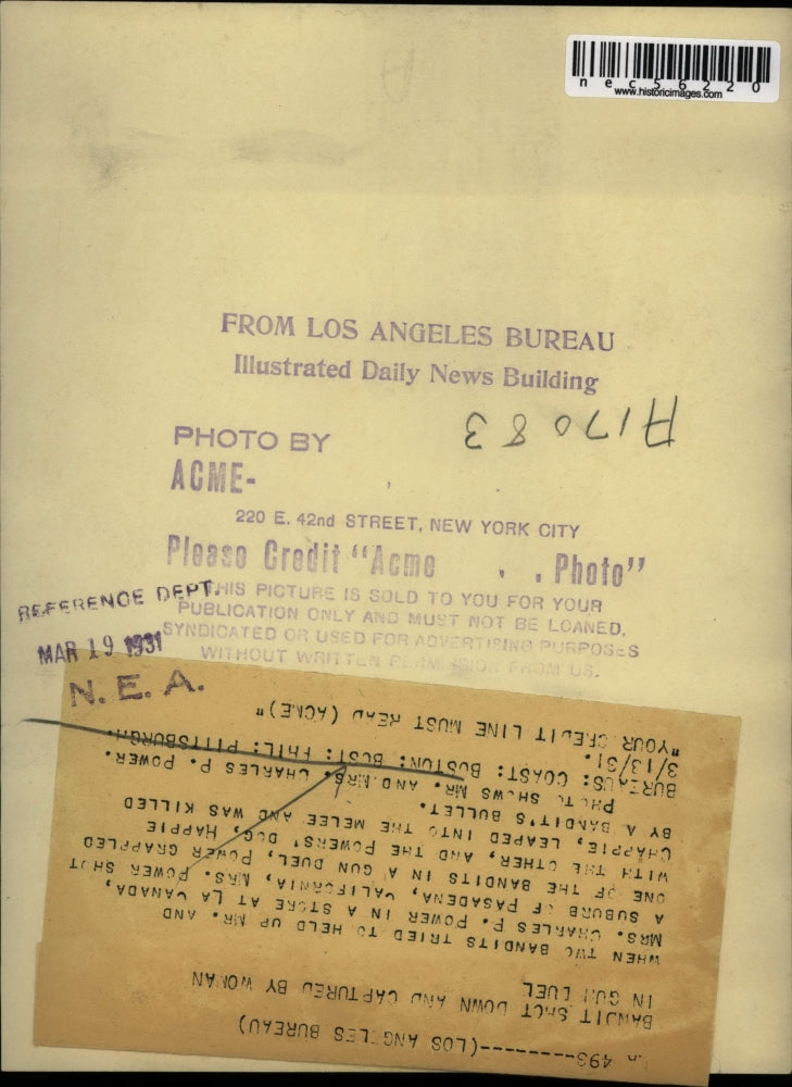 1931 Press Photo Mr. & Mrs. Charles P. Power Caught Bandits in Store