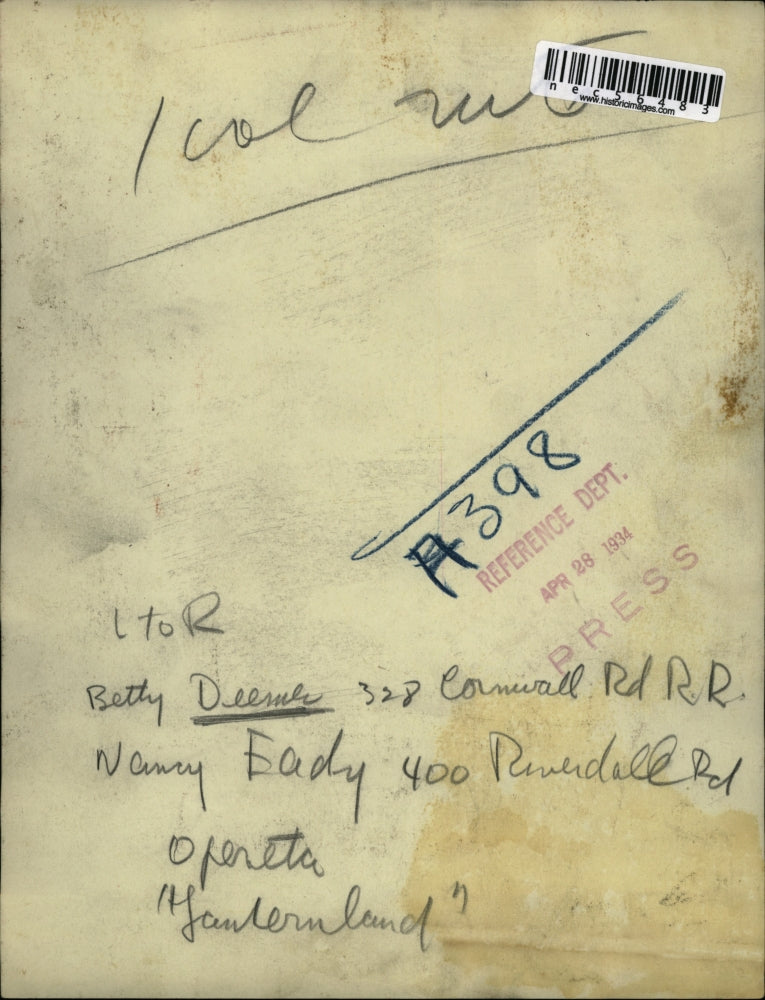 1934 Press Photo Lanternland Opera Singers Betty Deemer And Nancy Eady