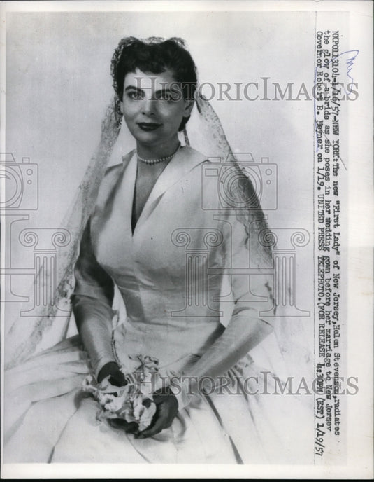 1957 Press Photo First Lady Of New Jersey- Historic Images