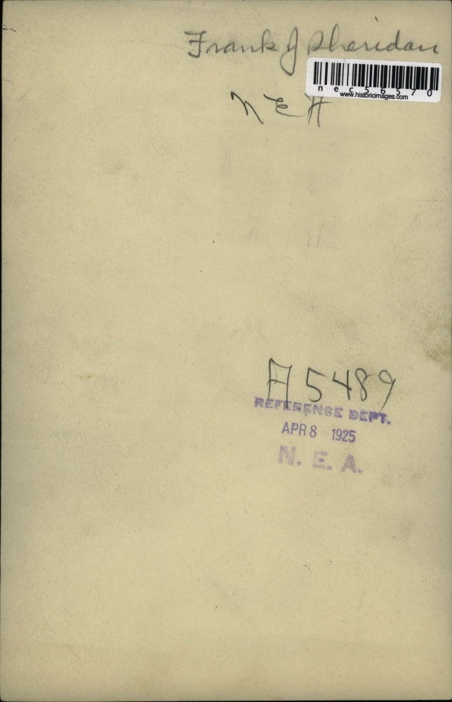 1925 Press Photo Frank Sherdan