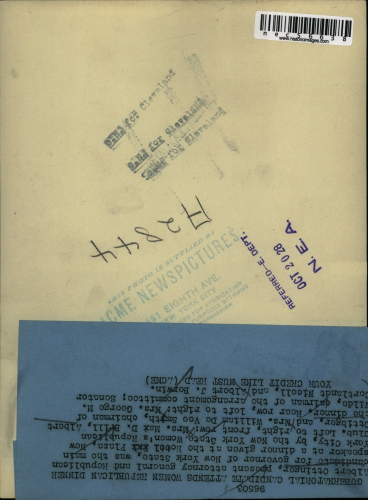 1928 Press Photo Attorney General Albert Ottinger & Candidate for Governor