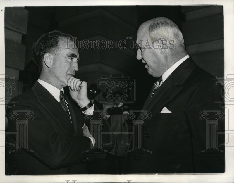 Load image into Gallery viewer, 1939 Press Photo Atty General Frank Murphy Postmaster General James A Farley
