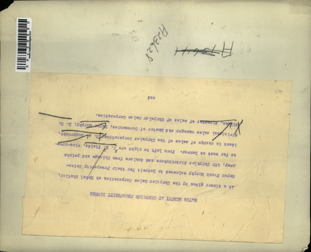 Press Photo Chrysler Sales Corporation Frank Murphy Michigan Mayor - nec56690