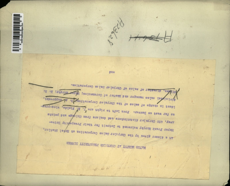 Load image into Gallery viewer, Press Photo Chrysler Sales Corporation Frank Murphy Michigan Mayor - nec56690
