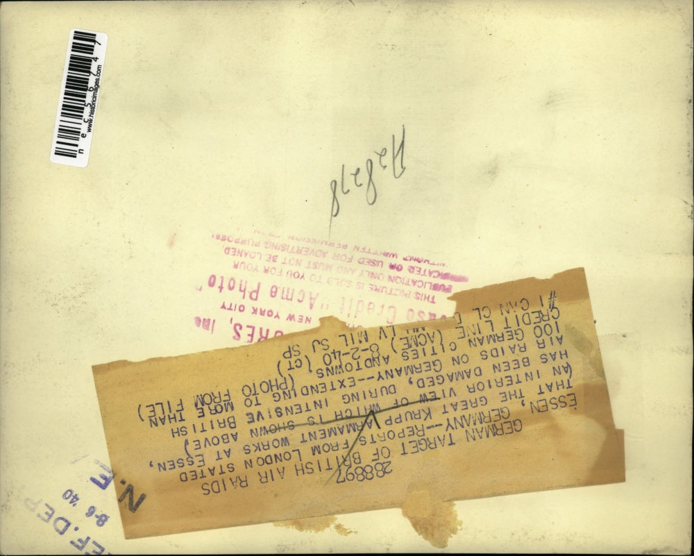 1940 Press Photo Krupp Armament Works Damaged by Air Raids, Essen, Germany