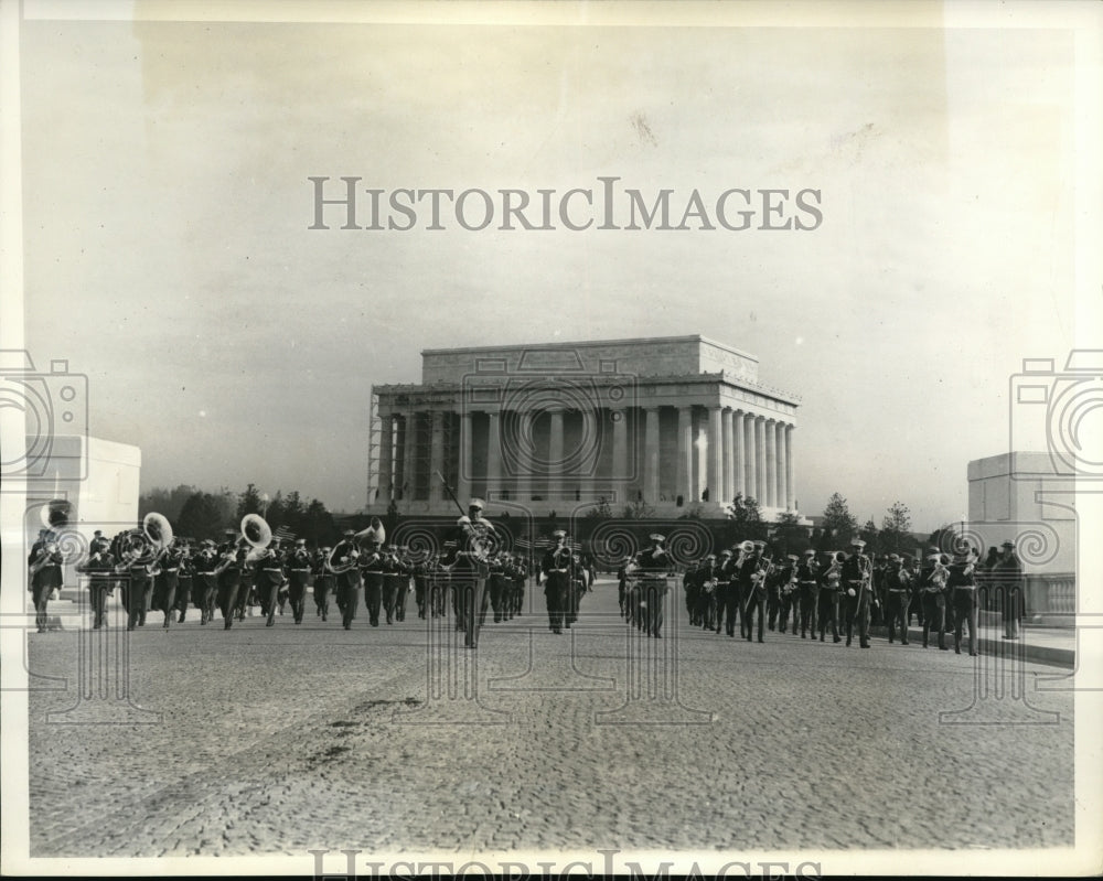 1932 Press Photo Armistice Day celebration at Lincoln Memorial, Washington DC