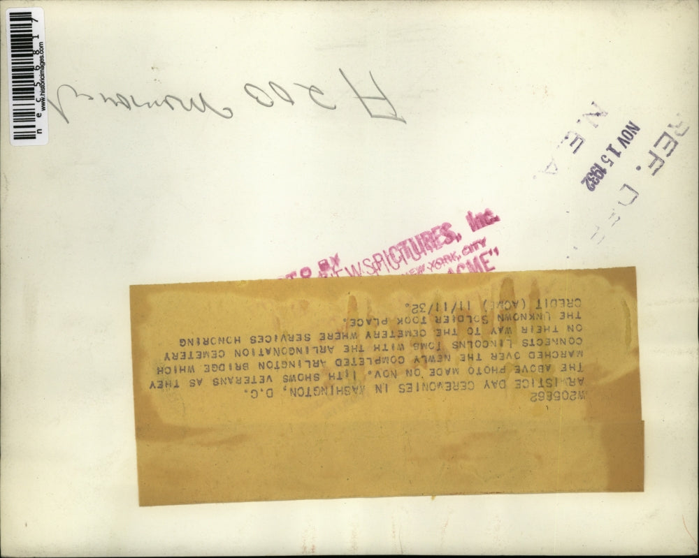 1932 Press Photo Armistice Day celebration at Lincoln Memorial, Washington DC