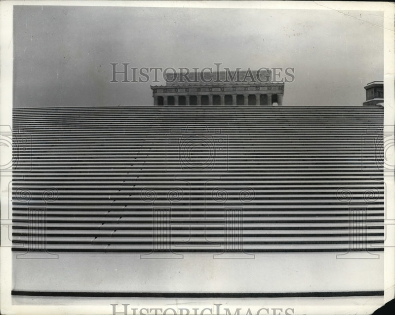 Load image into Gallery viewer, 1935 Press Photo Snow covered steps to the Lincoln Memorial after a snow-storm
