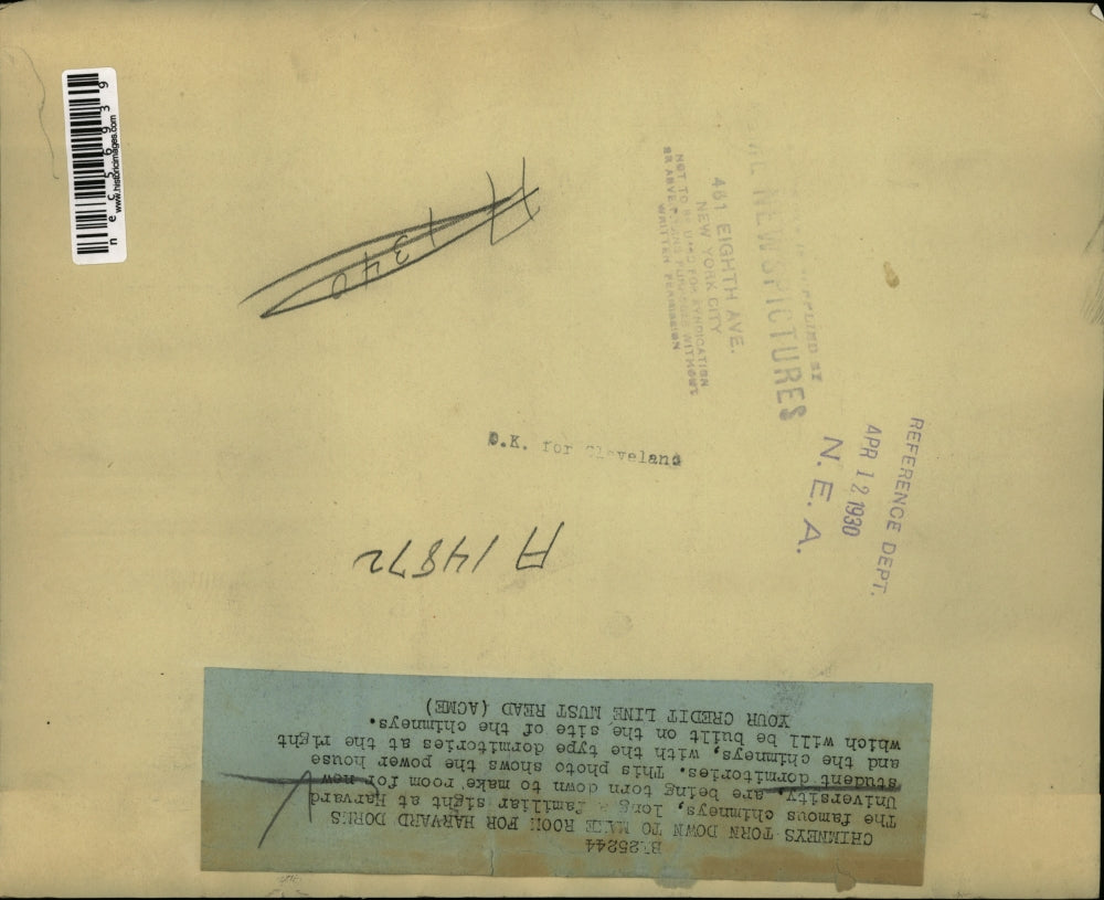 1930 Press Photo Harvard University New Dorms Being Constructed