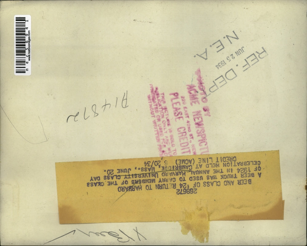 1934 Press Photo Harvard University Class Day Celebration Cambridge