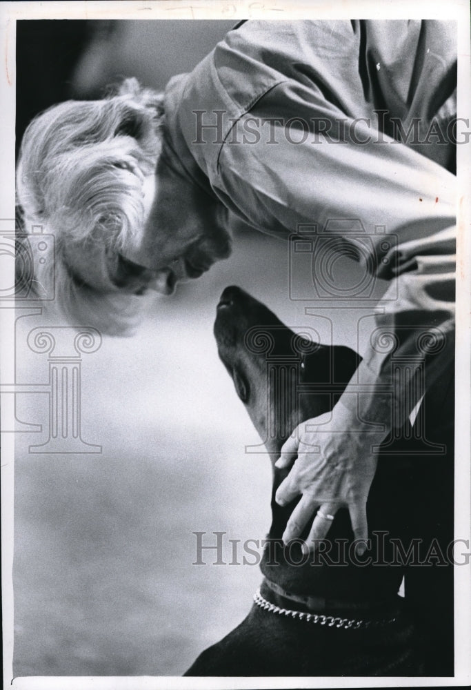 1969 Press Photo Woman Training Dog
