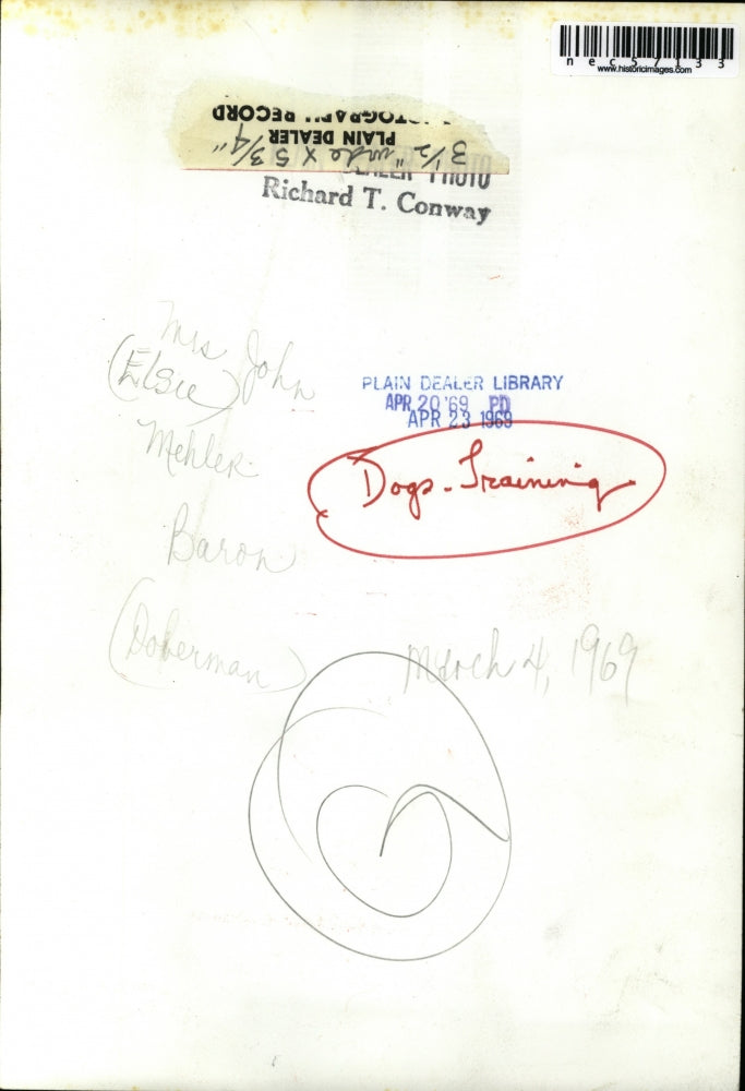 1969 Press Photo Woman Training Dog