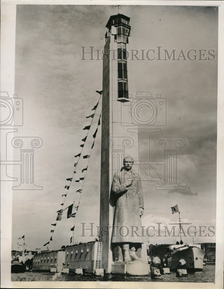 1939 Press Photo Huge Belgium statue of King Albert - Historic Images