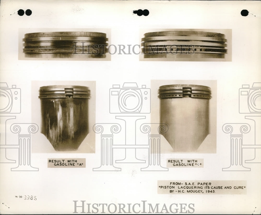 1948 Press Photo Comparison of Cracked & Paraffinic Gasoline