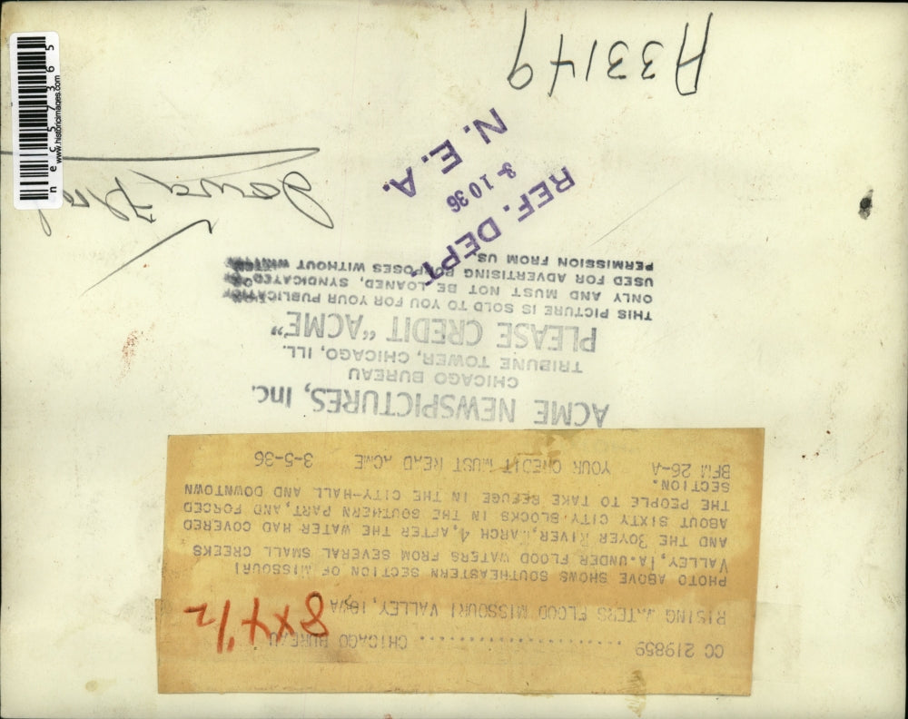 1936 Press Photo Aerial View Of Missouri Valley Iowa Under Flood Waters