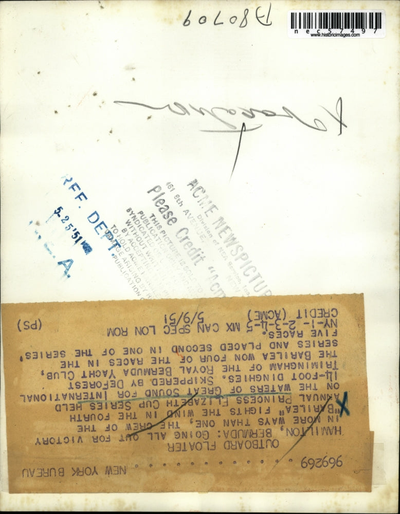 1951 Press Photo Princess Elizabeth Cup Series on Great Sound waters.