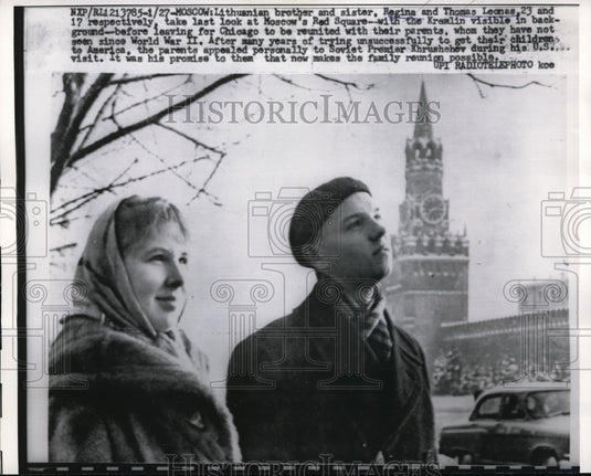 1960 Press Photo Lithuanian Brother & Sister Regina & Thomas Leonas- Historic Images