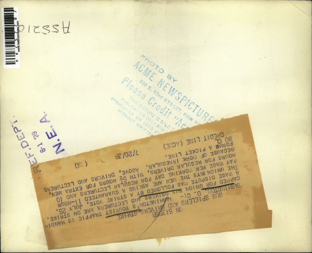 1939 Press Photo Union Bus Drivers and Lecturers on Strike in Washington D.C.